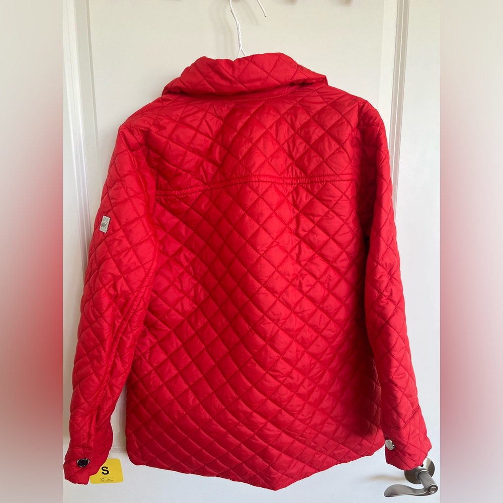 ❤️NWT Anne Klein Women's Mid Weight Quilted Snap Up Red Jacket, Size S - Picture 7 of 11